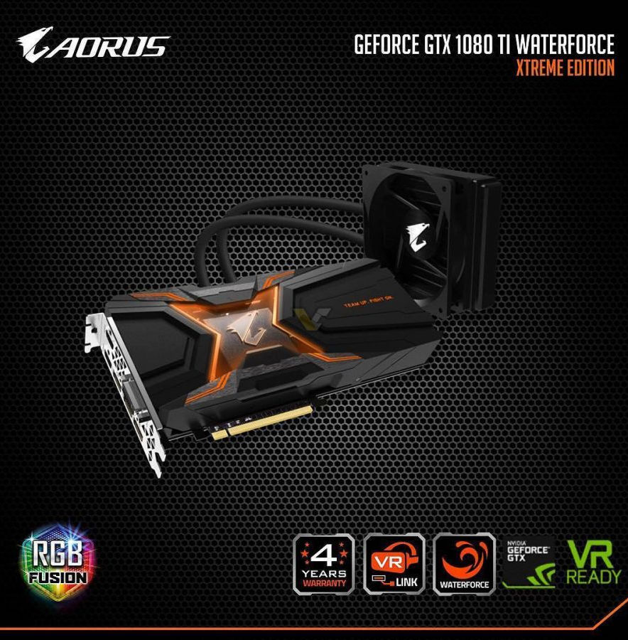 Immagine pubblicata in relazione al seguente contenuto: Foto della AORUS GeForce GTX 1080 Ti WaterForce Xtreme di GIGABYTE | Nome immagine: news26542_GIGABYTE-AORUS-GeForce- GTX-1080-Ti-WaterForce-Xtreme-Edition_1.jpg